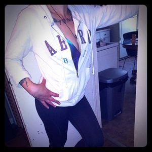 White Aero Hooded Zip Up Sweatshirt